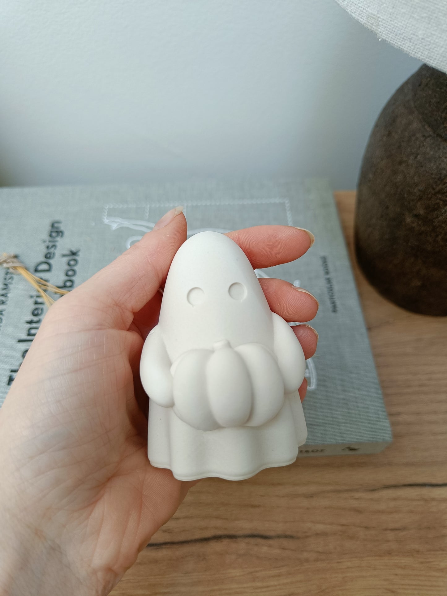 Cute Ghost Pumpkin Ornament Autumn Halloween
