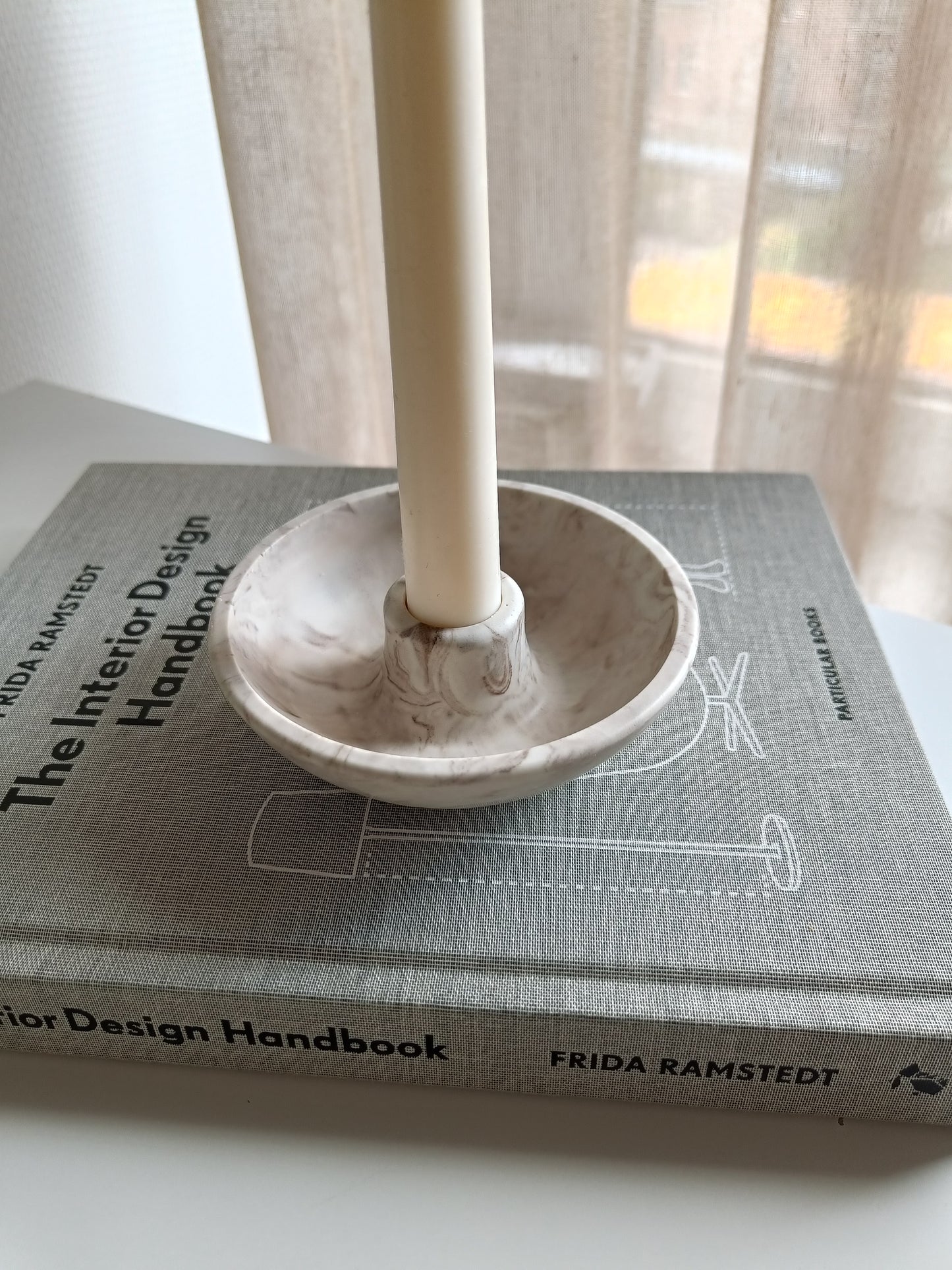 Marble Candlestick Dish Holder