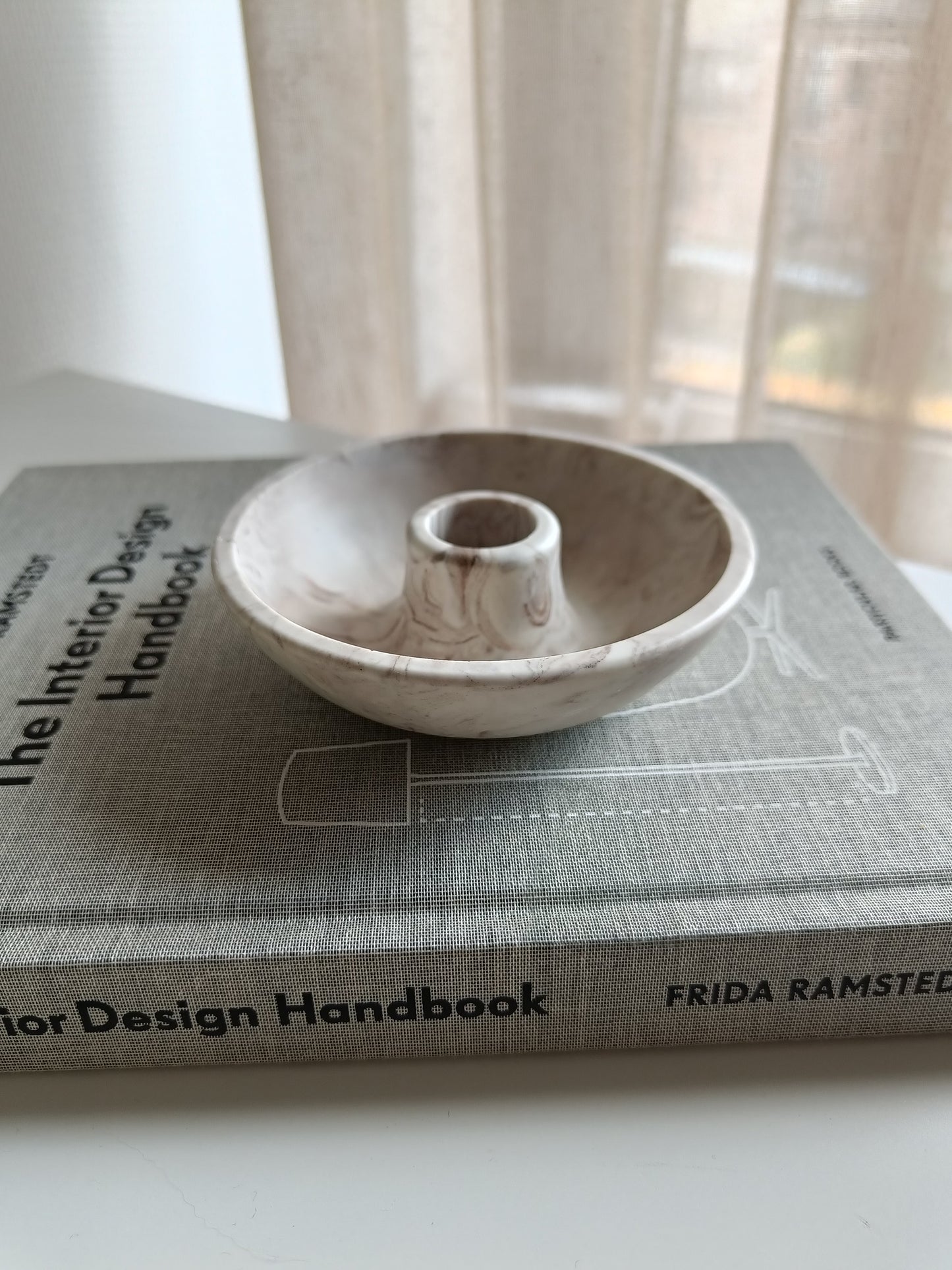 Marble Candlestick Dish Holder