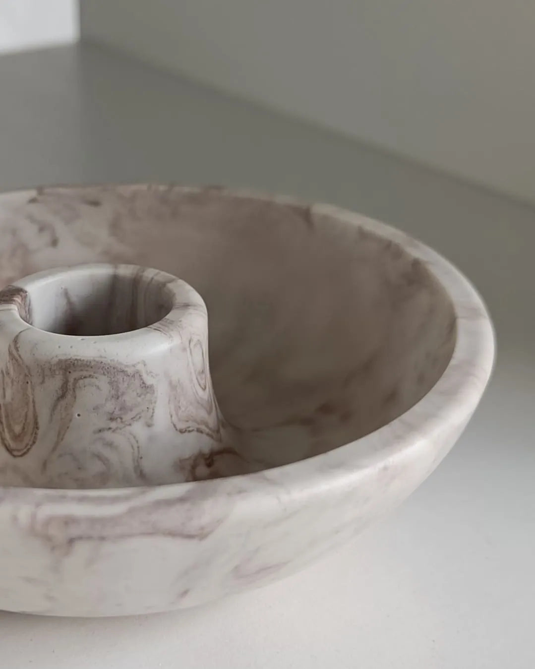 Marble Candlestick Dish Holder