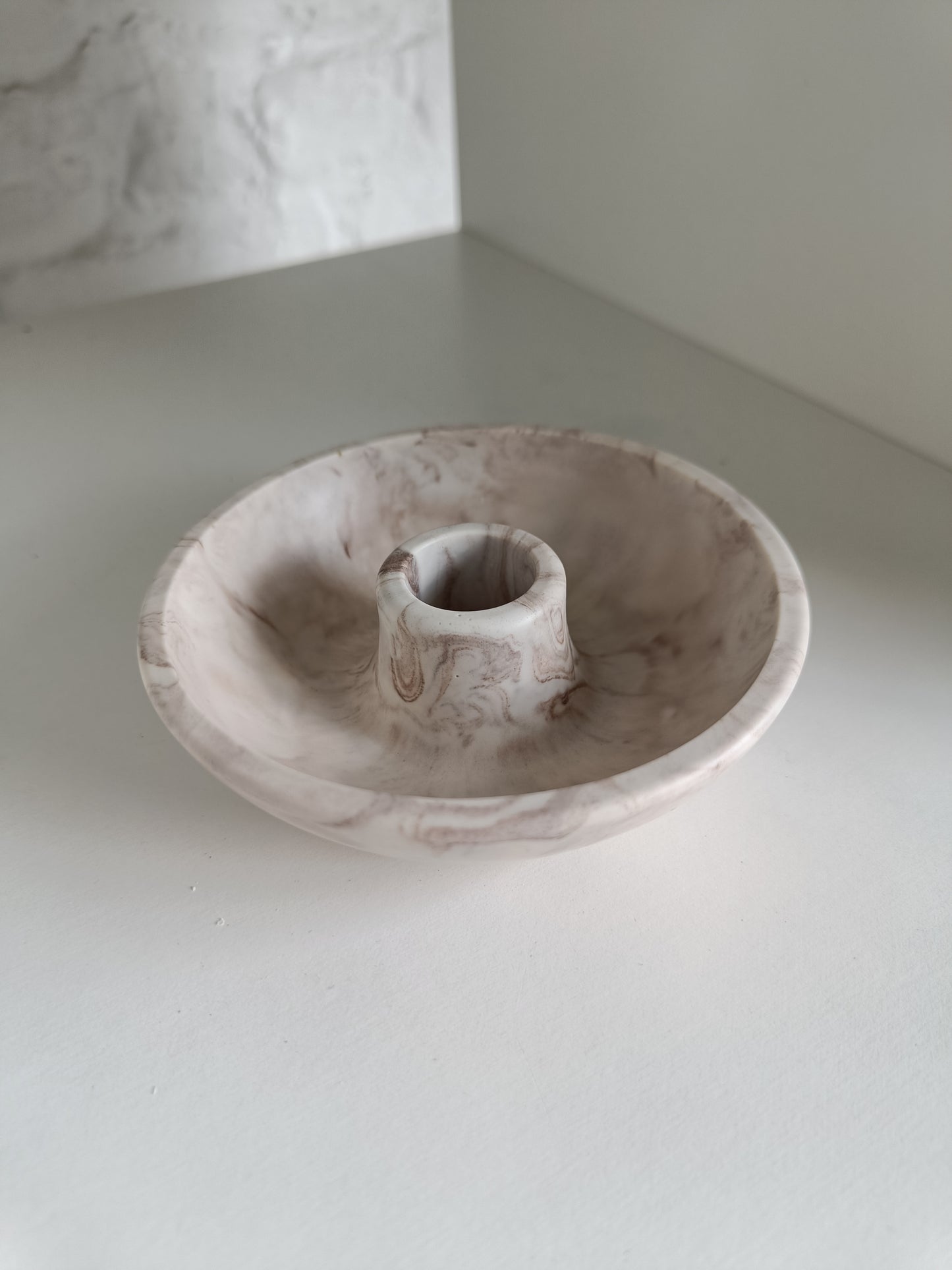 Marble Candlestick Dish Holder