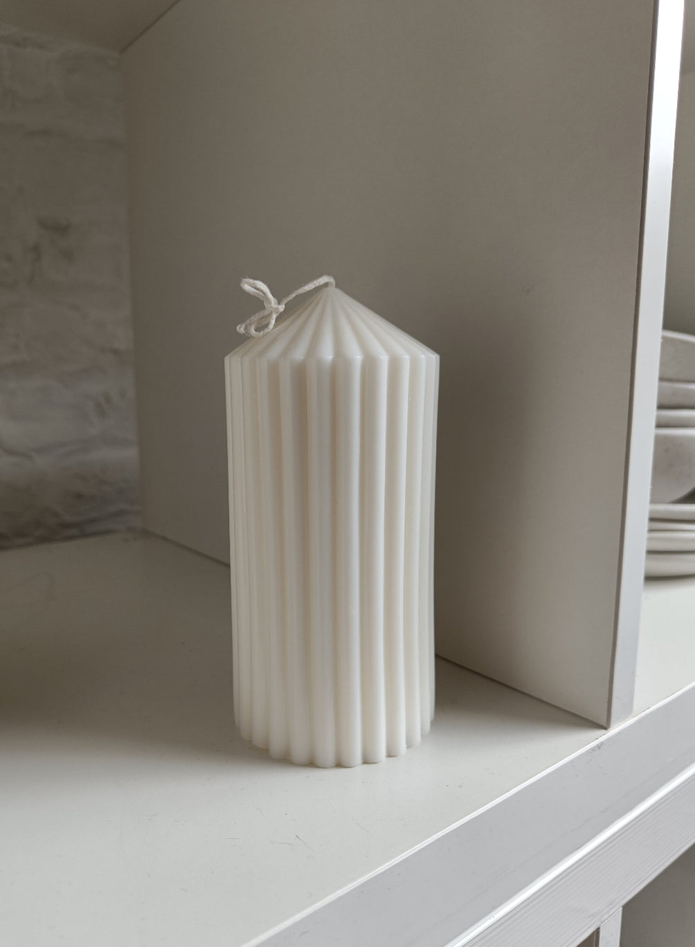 Large Ribbed Pillar Candles