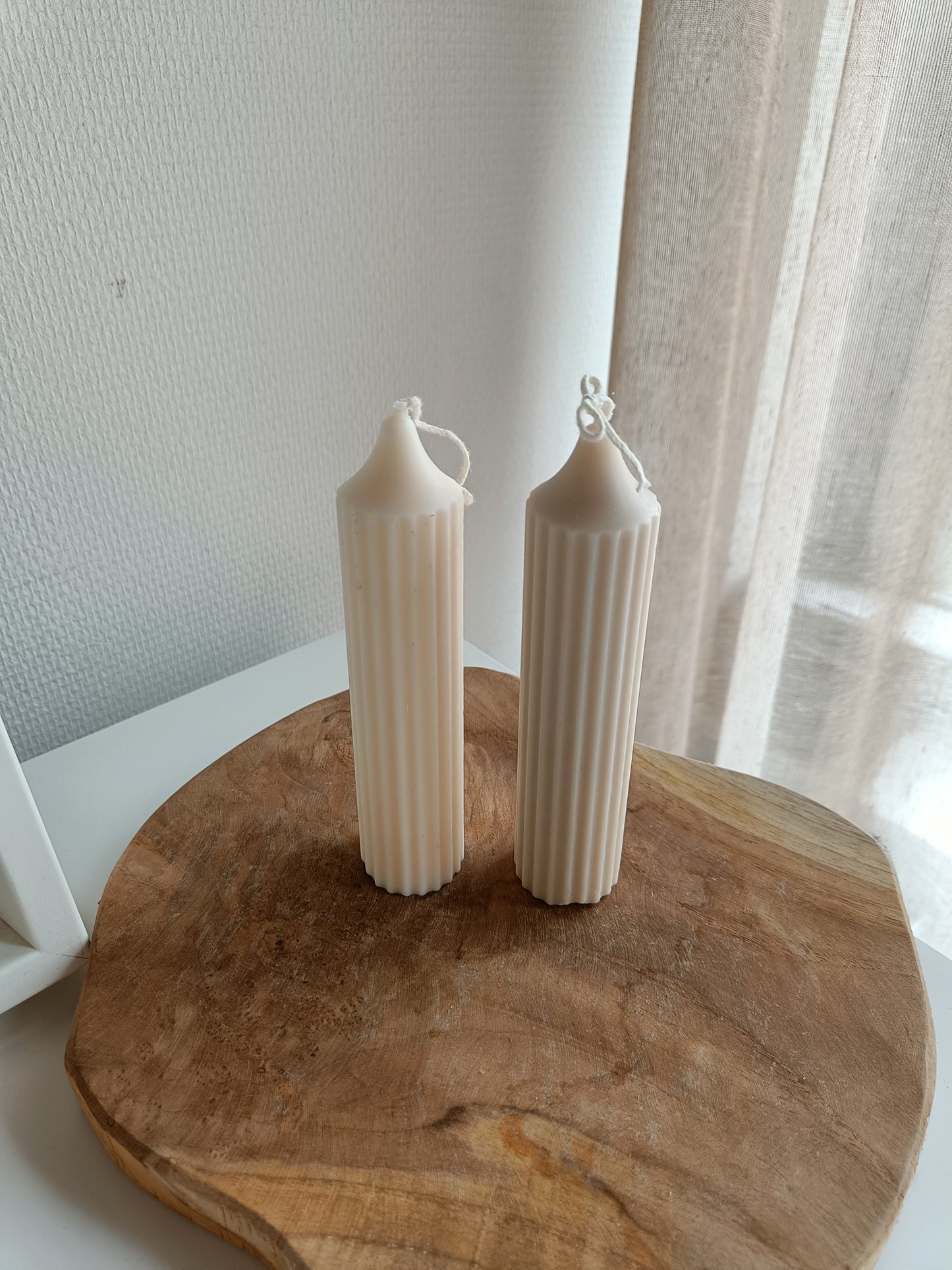 Long Ribbed Pillar Candles