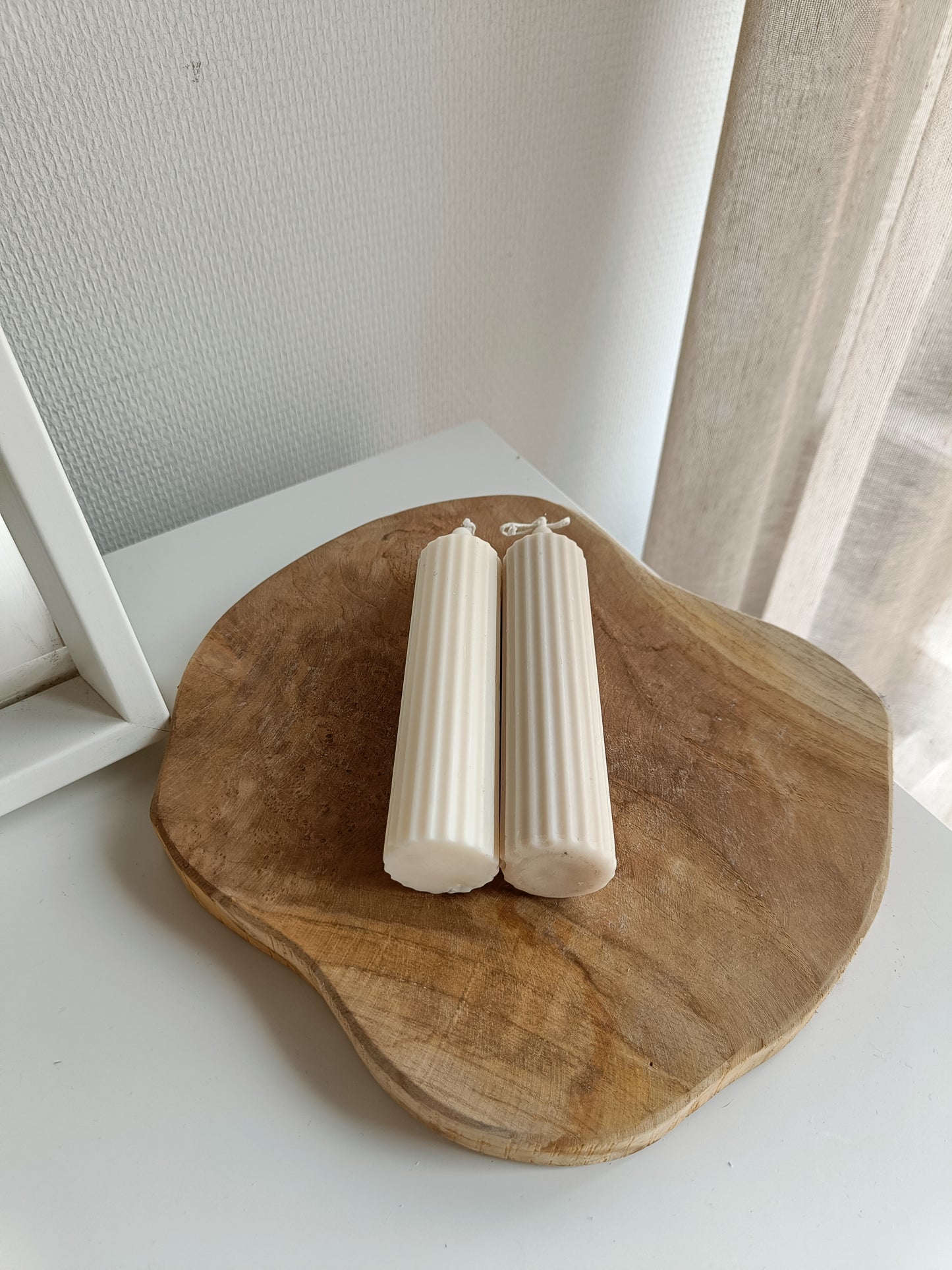 Long Ribbed Pillar Candles