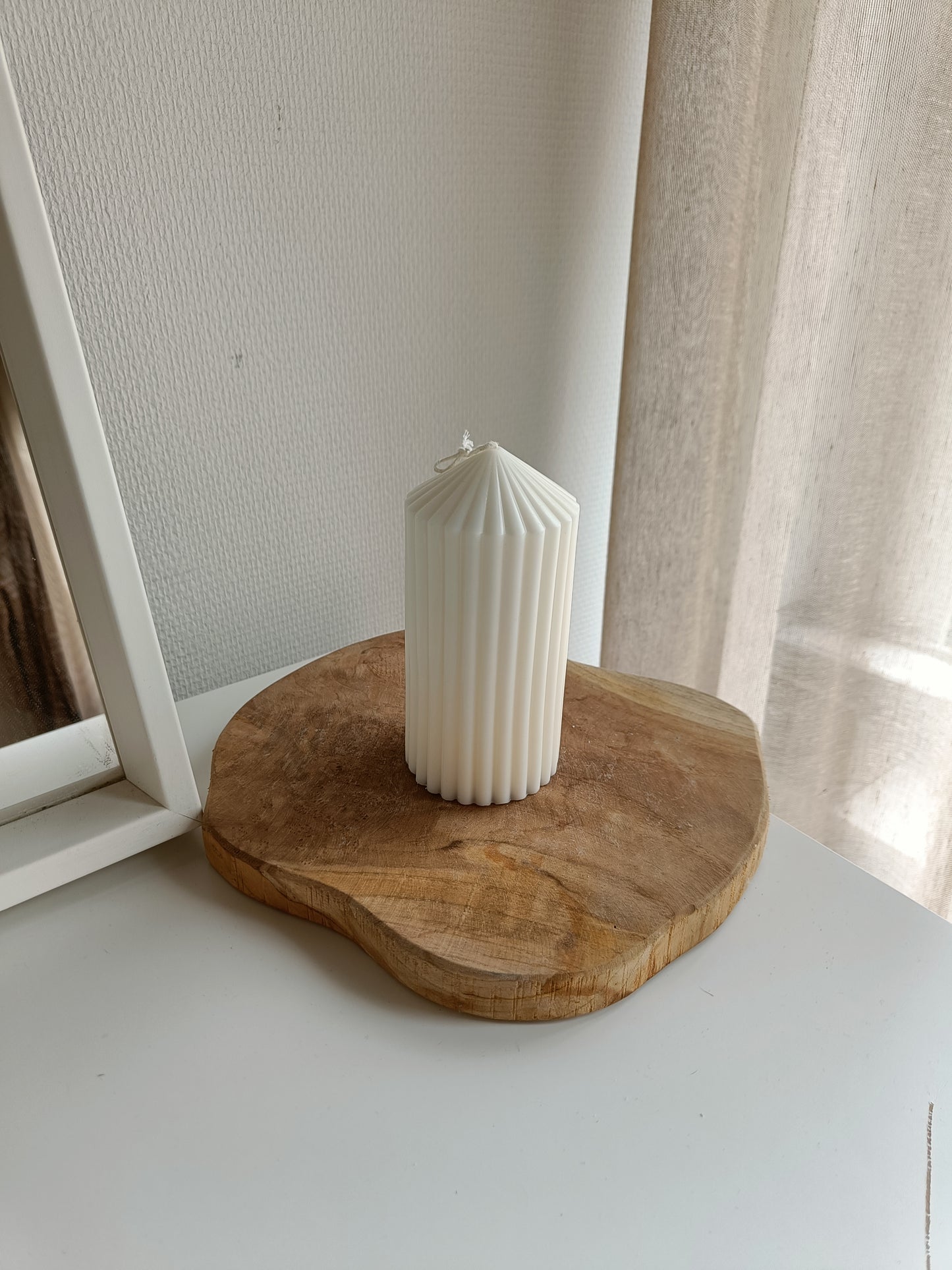 Large Ribbed Pillar Candles