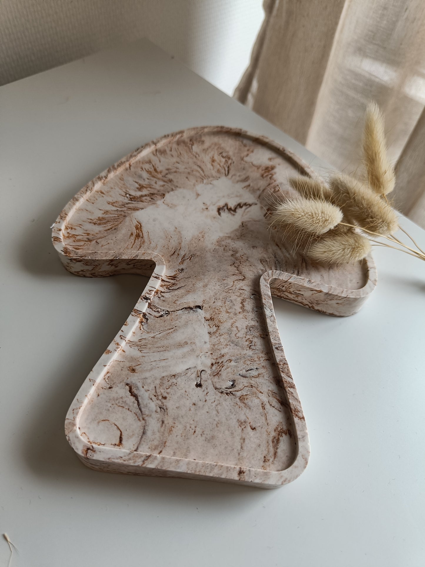 Brown Marble Mushroom Tray