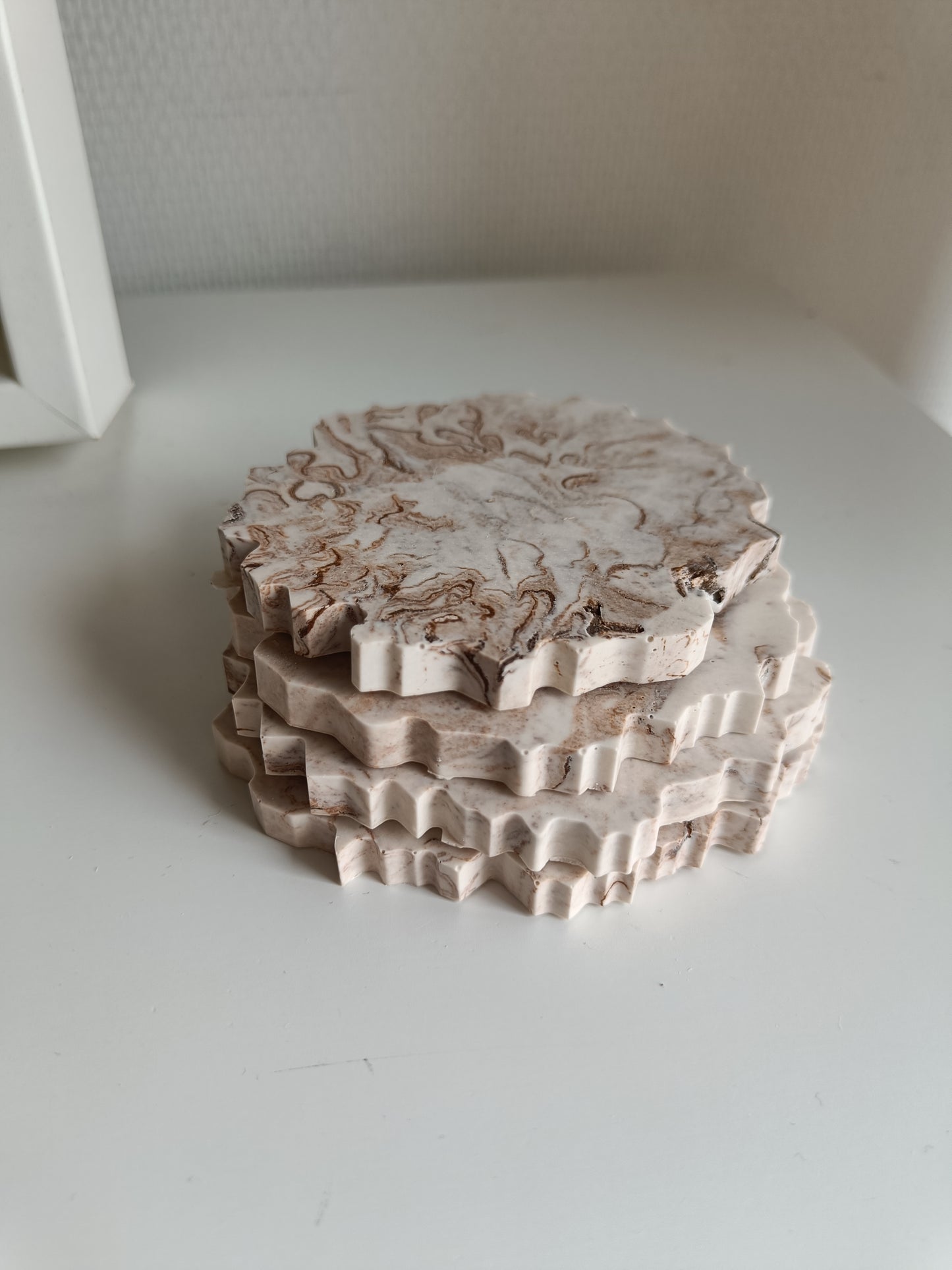 Brown Marble Coaster Set