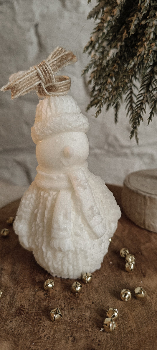 Snowman Christmas Candle