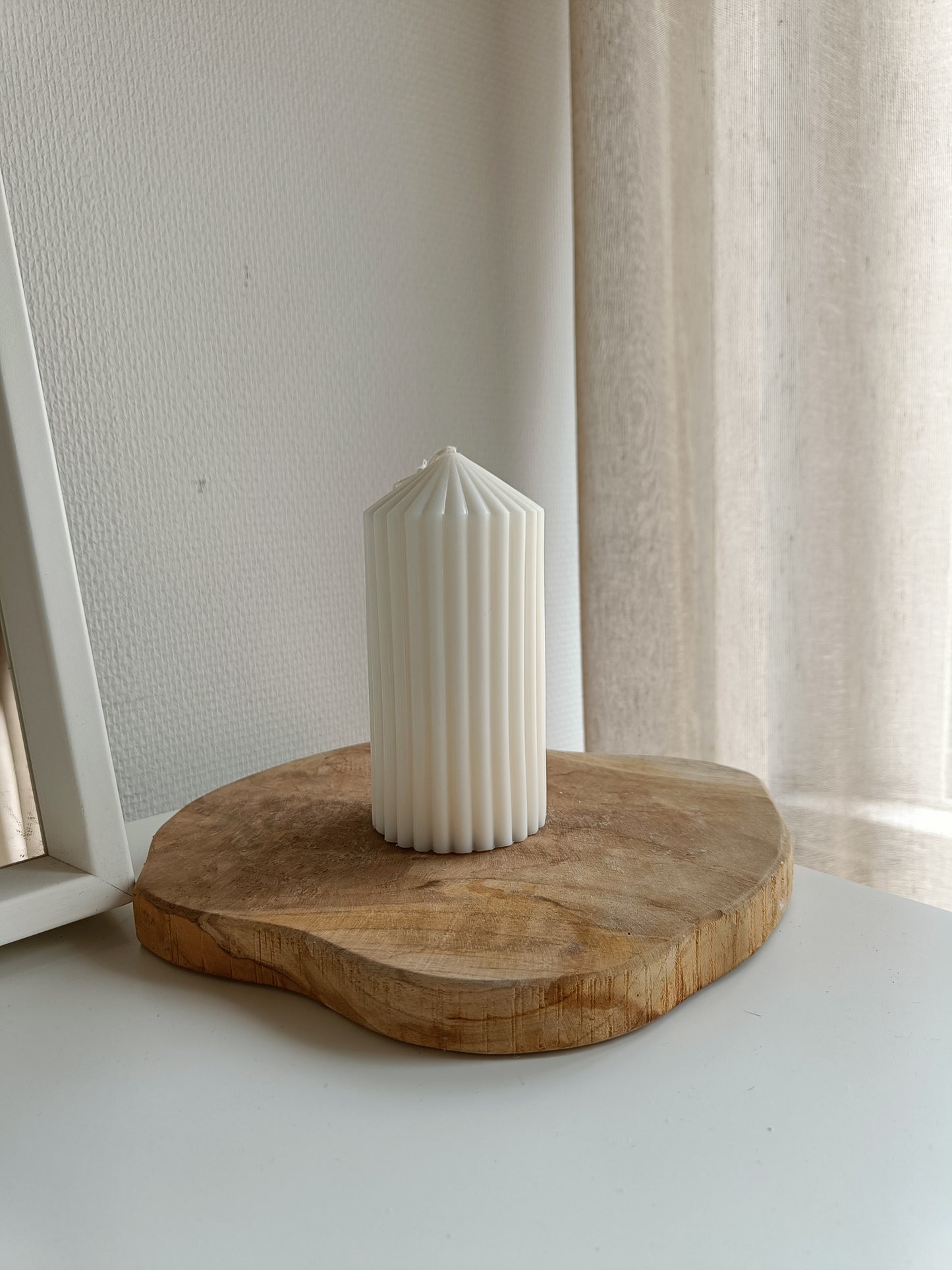 Large Ribbed Pillar Candles