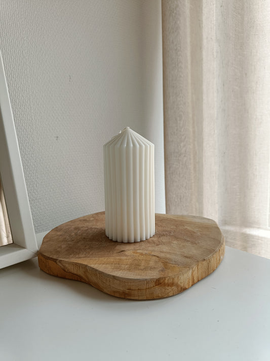 Large Ribbed Pillar Candles